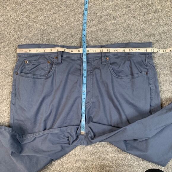 Lucky Brand Pants Mens 36 Shark Blue Cotton Stretch Flat Front 5 Pocket Chino - Picture 4 of 10